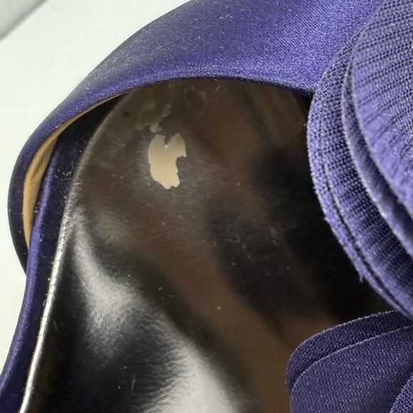 Badgley Mischka Randall D'orsay Heels Womens 7 Purple Satin Peep Toe Wedding - Picture 9 of 16